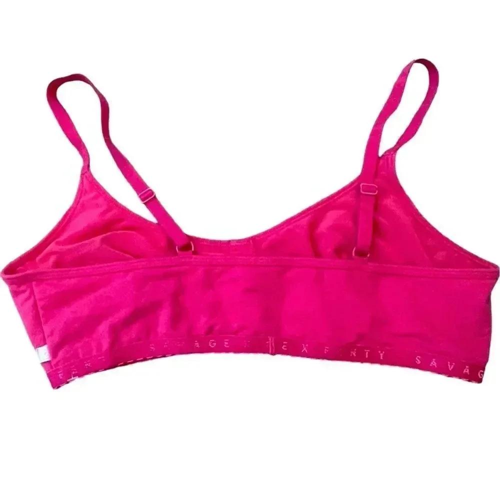 SAVAGE X FENTY COTTON JERSEY BRALETTE PINK SIZE SMALL